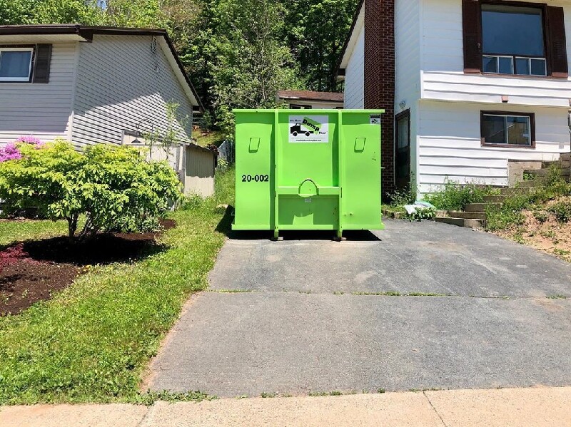 Dumpster Rental on driveway